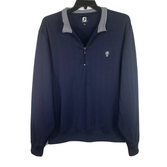 Footjoy Large Mens Blue Golf Longsleeve Pullover Gathered Waist Collared Casual - Picture 9 of 9